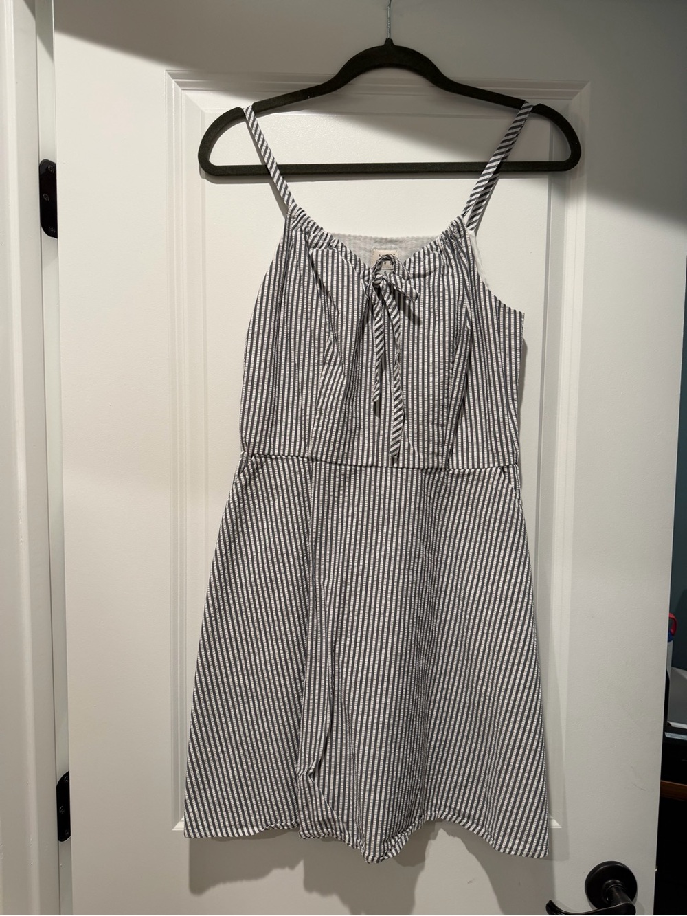 a new day Black & White Striped Spaghetti-Strap One-Piece